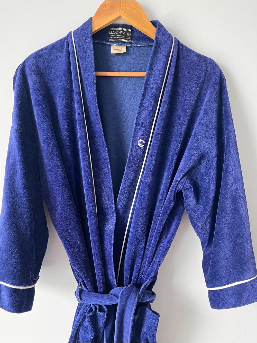 Vintage Leo Chevalier Royal Blue Velour House Robe Dressing Gown⁠ | 36-44